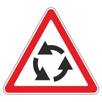 Дорожный знак 1.7 «Пересечение с круговым движением» (металл 0,8 мм, I типоразмер: сторона 700 мм, С/О пленка: тип А инженерная)